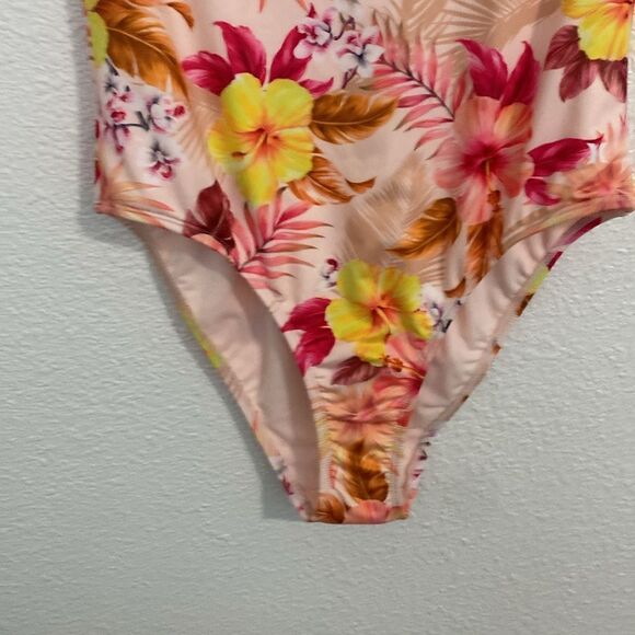 NWT- Hurley-hibiscus Hawaiian print sleeved one piece- Size XL - Picture 6 of 10